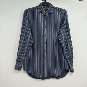 Etro Button Up Shirt Men’s 41 Striped Long Sleeve Multicolor Italy